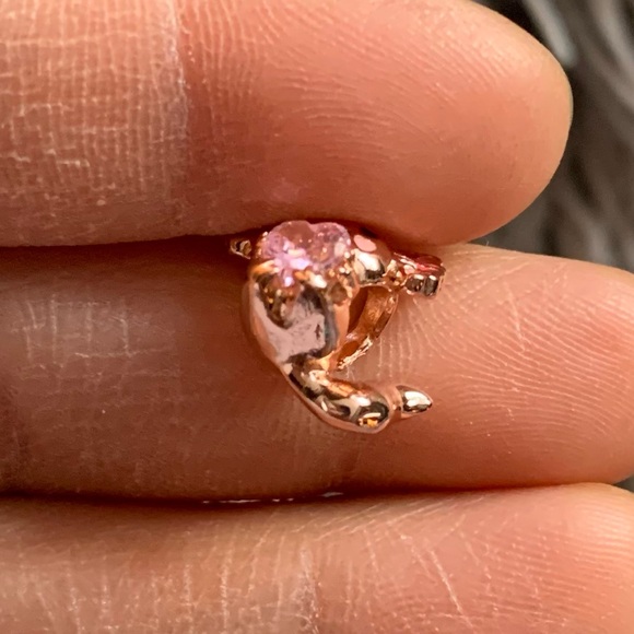 NWOT Mexican Axolotl Embraces Heart Gemstone Bead Charm Sterling Silver 925 - Picture 10 of 11